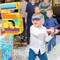 Rainbow Number 5 Pinata with a Blindfold and Bat for Boys Girls 5th Birthday Party, Kids Anniversary Celebration, Fiesta Supplies